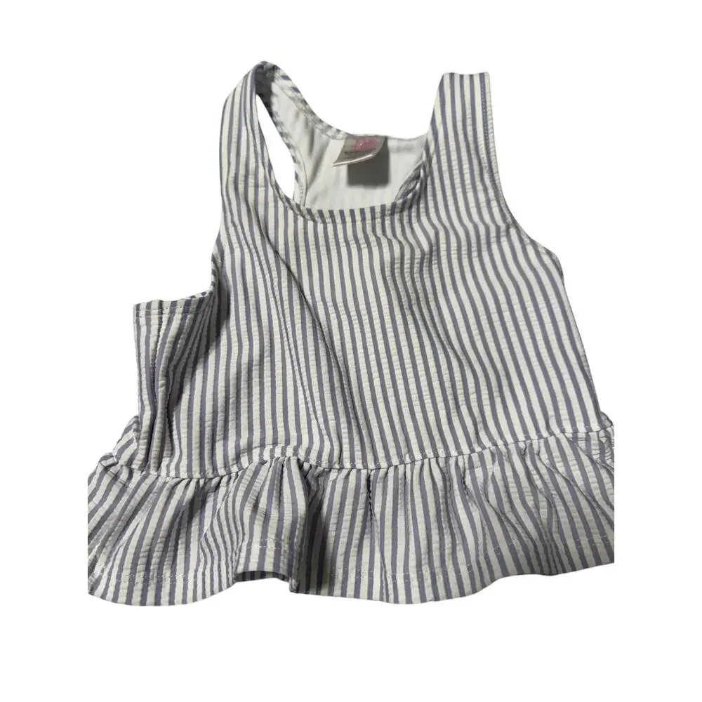 Ruffle Butts Seersucker Stripe Tankini Top Size 5
